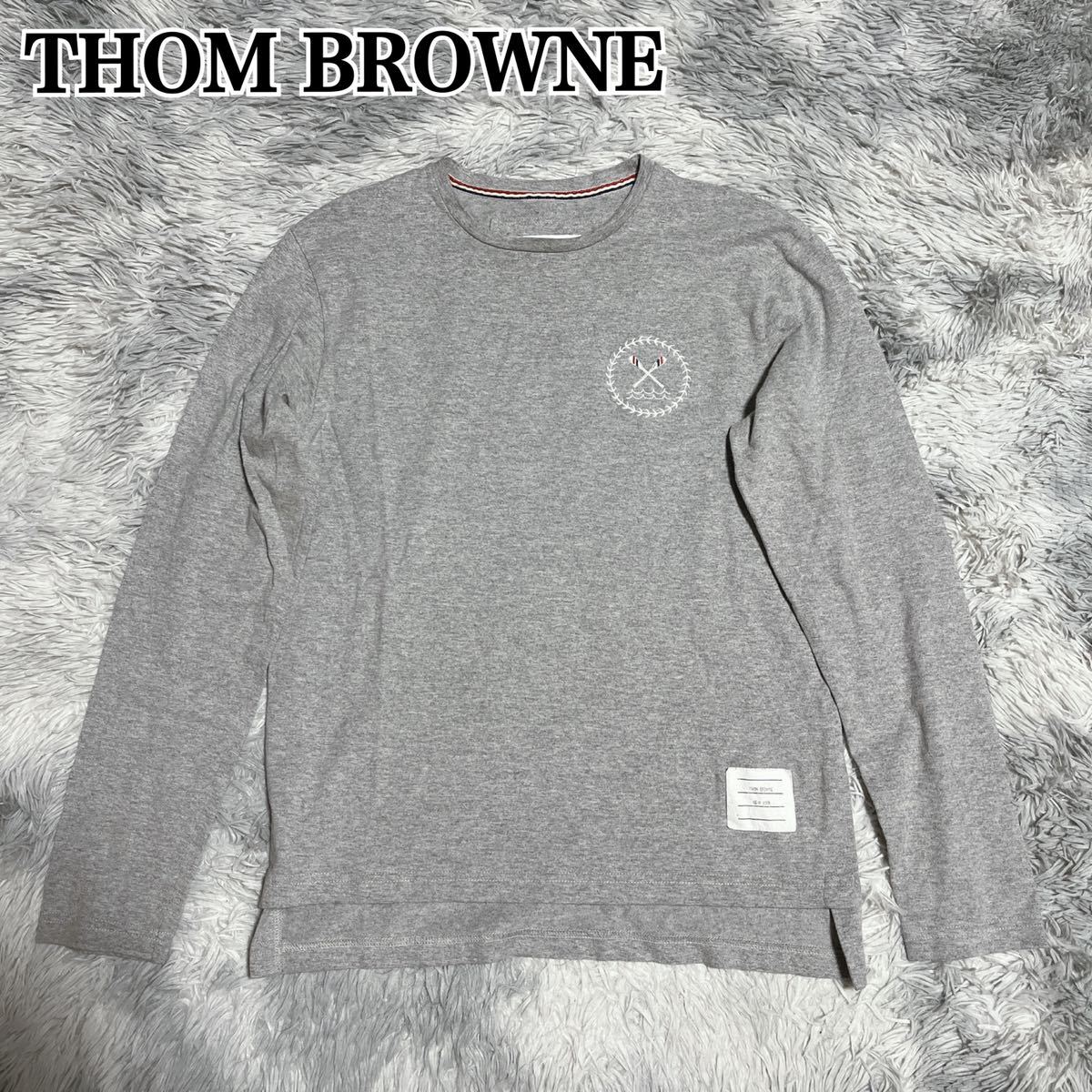 カナダ製 THOM BROWNE トムブラウン トリコロール 長袖 ロンT シャツ メンズ サイズ0