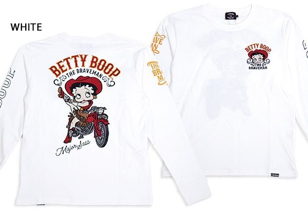 格安人気 BRAVE-MAN 天竺ロングTシャツ◆The BR×BETTYコラボ ホワイトLサイズ 長袖T 刺繍 ベティーちゃん ブレイブマン BBB-2344 Lサイズ 格安人気 BRAVE-MAN 天竺ロングTシャツ◆The BR×BETTYコラボ ホワイトLサイズ 長袖T 刺繍 ベティーちゃん ブレイブマン BBB-2344 Lサイズ