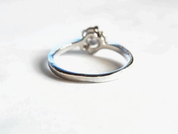 未使用品シルバーカラー リング指輪10号立爪CZキュービックジルコニア人工ダイヤ男性メンズ女性レディース_画像3