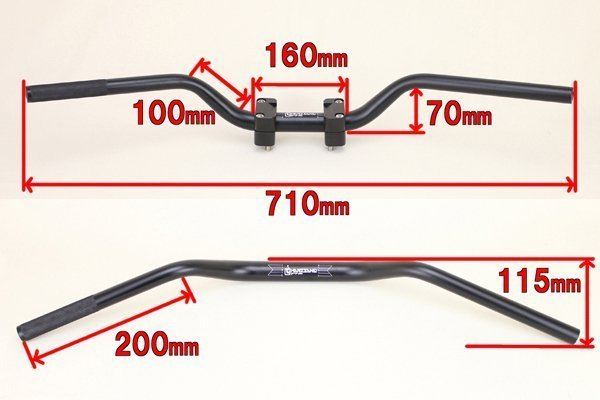 極太ファットバーハンドル/ハンドルクランプセット 22.2mm国産車用 28mmシルバー_画像10