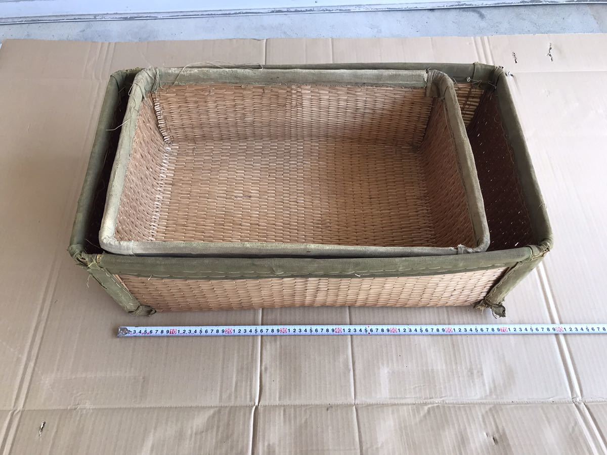  Showa Retro line ..... costume box basket clothes case ... old tool antique storage box .....