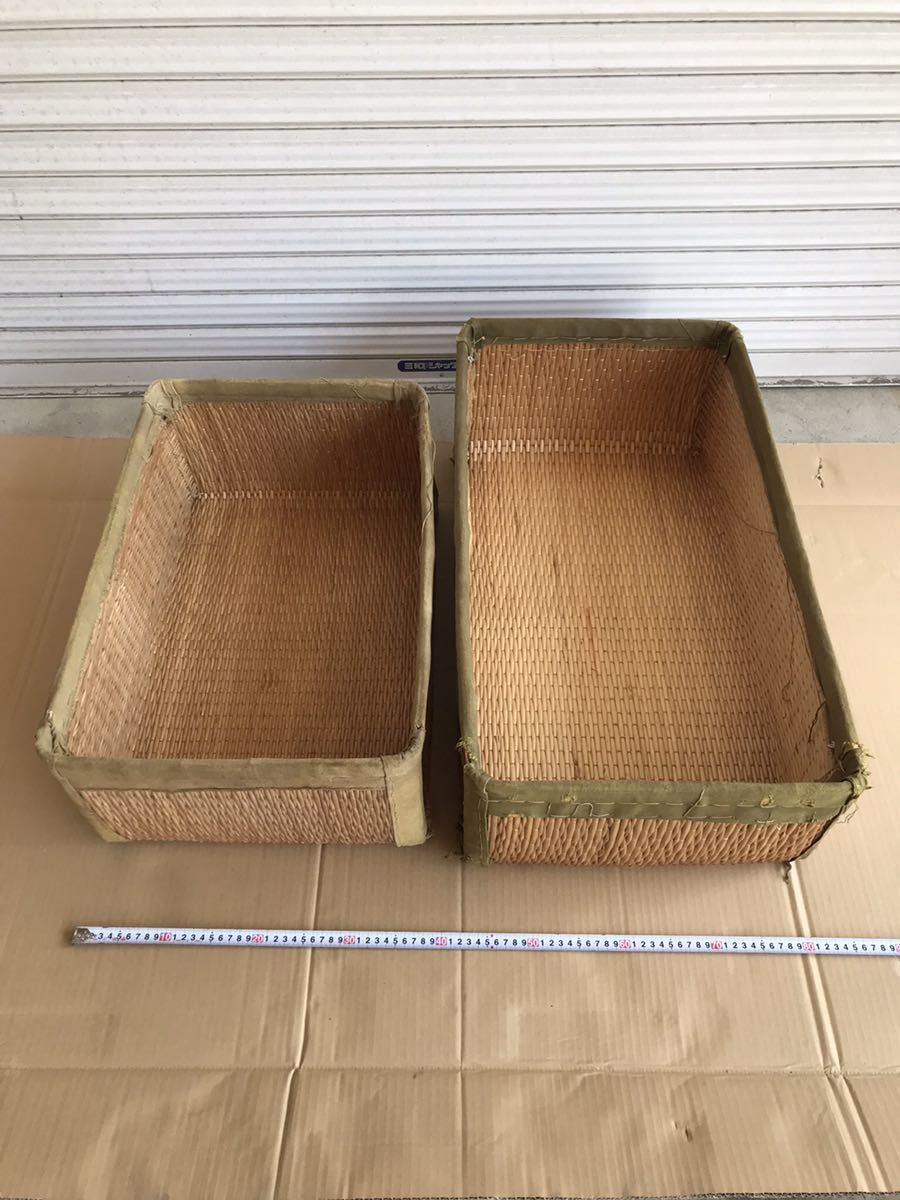  Showa Retro line ..... costume box basket clothes case ... old tool antique storage box .....