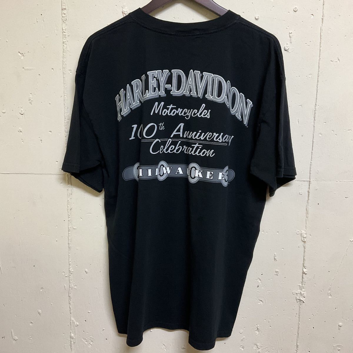 00s 00年代 Harley-Davidson ハーレーダビッドソン Tシャツ 100th Anniversary 古着 XL ブラック