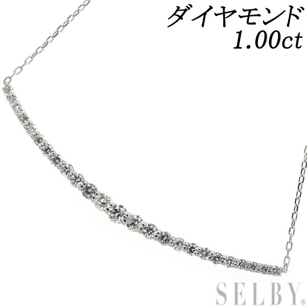 Pt900/ Pt850 ダイヤモンド ペンダントネックレス 1.00ct 新入荷 出品1