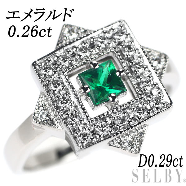 定番のお歳暮&冬ギフト エメラルド Pt900 ダイヤモンド SELBY 出品4週目 D0.29ct 0.26ct リング エメラルド 定番のお歳暮&冬ギフト エメラルド Pt900 ダイヤモンド SELBY 出品4週目 D0.29ct 0.26ct リング エメラルド
