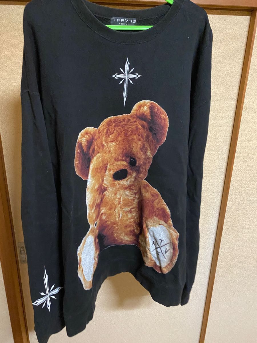 现货 TRAVAS TOKYO bright bear クマ 熊 Tシャツ 黒 ピンク