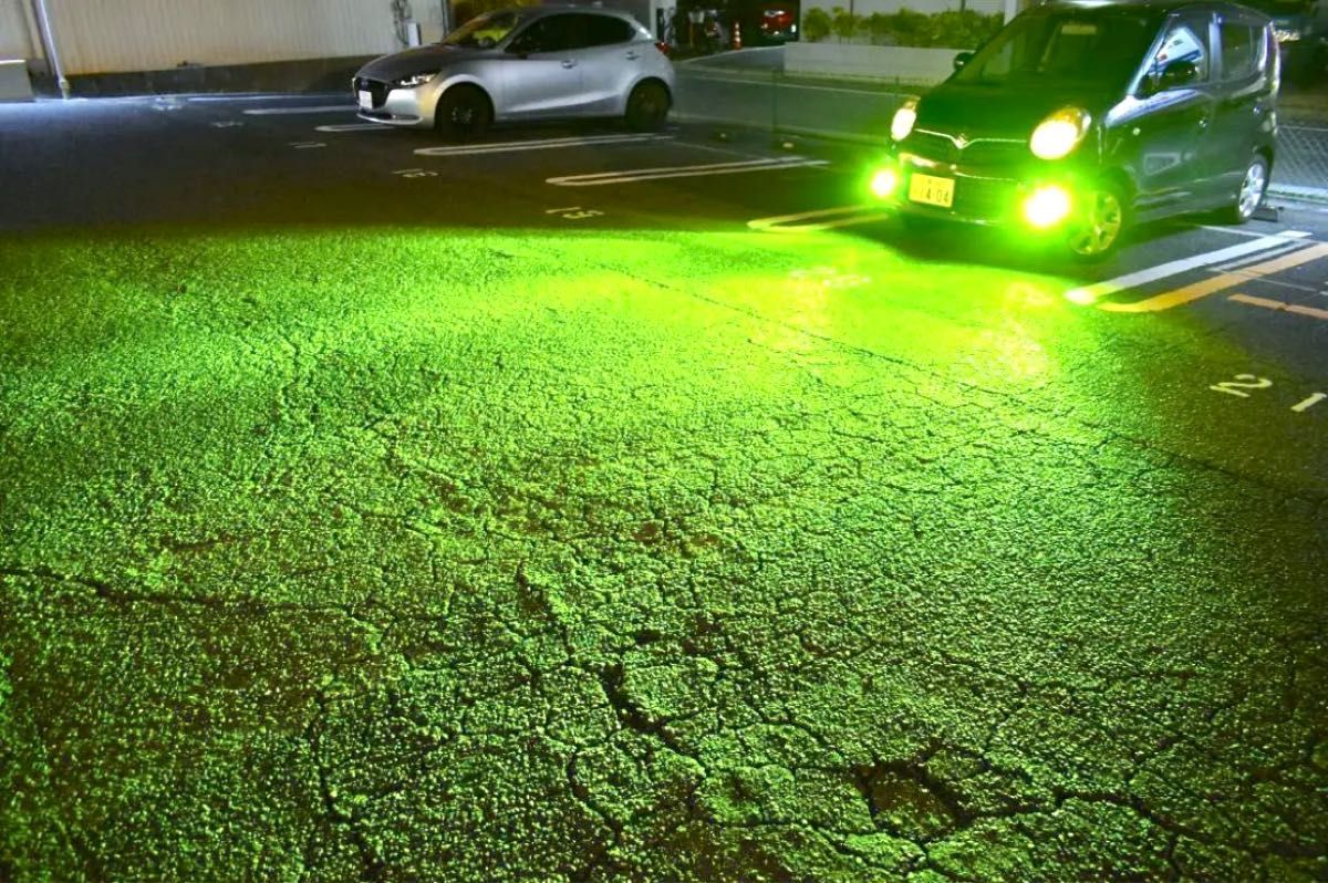 爆光 LED 緑 グリーン HB3 HB4 フォグランプ バルブ アップル 車 フォグ ライムグリーン 汎用 ライト