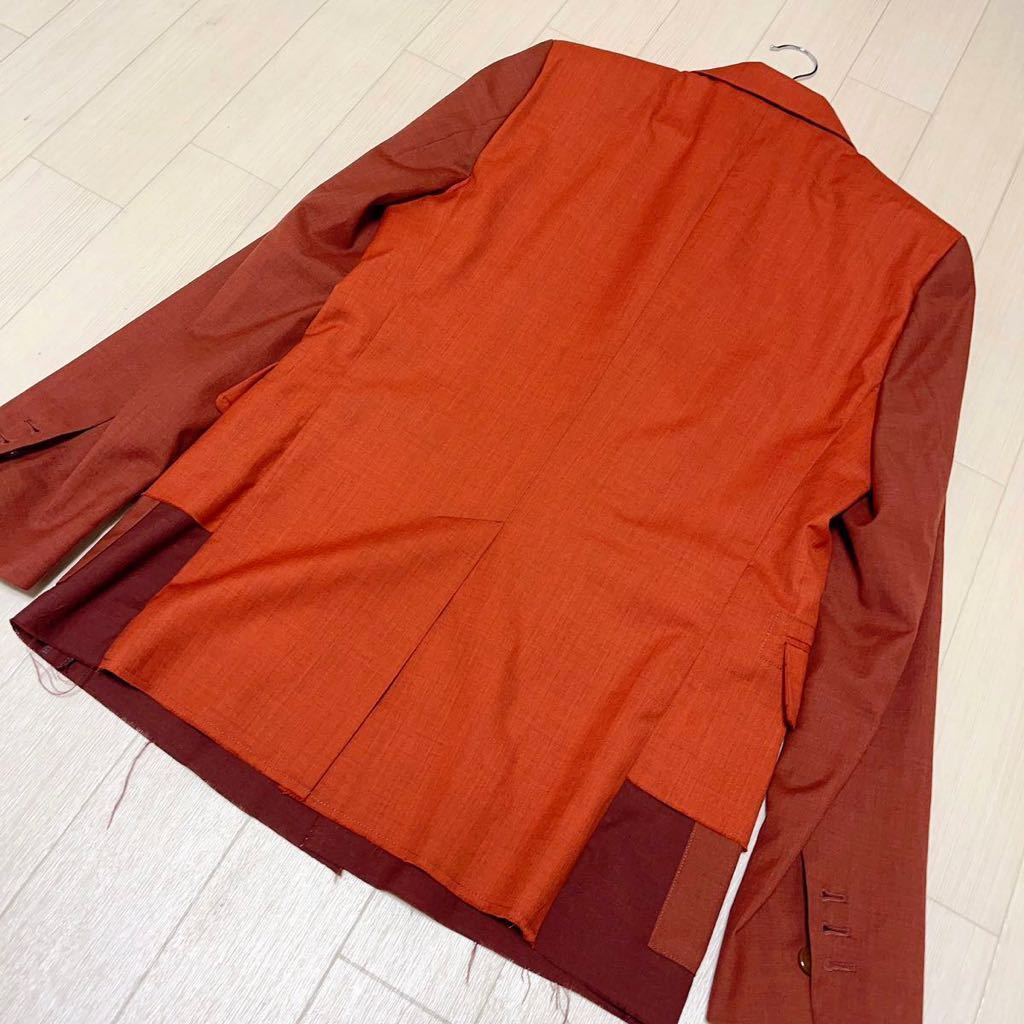 【極美品】 Vivienne Westwood MAN 14ss ランウェイコレクション テーラードジャケット 二枚生地 カットオフ 48(M) リゾートウエア 1円_画像5