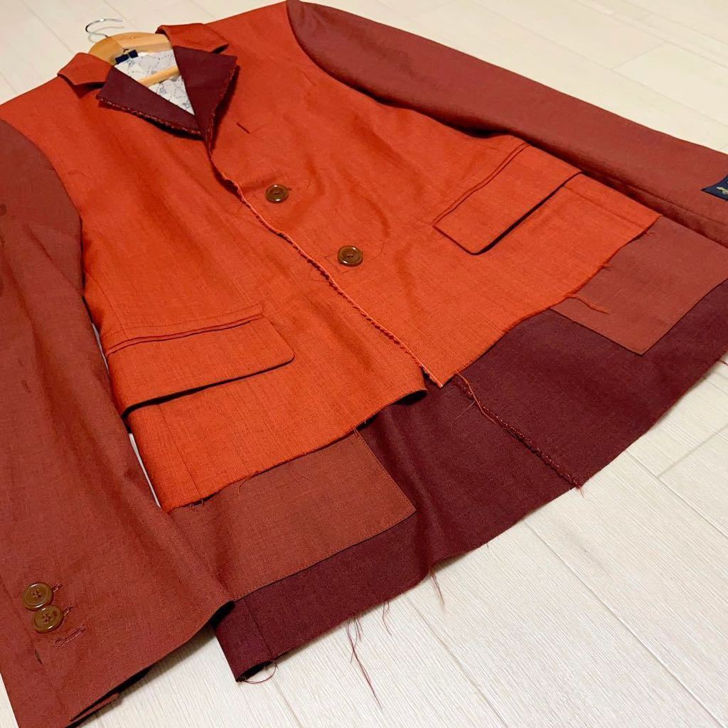 【極美品】 Vivienne Westwood MAN 14ss ランウェイコレクション テーラードジャケット 二枚生地 カットオフ 48(M) リゾートウエア 1円_画像3