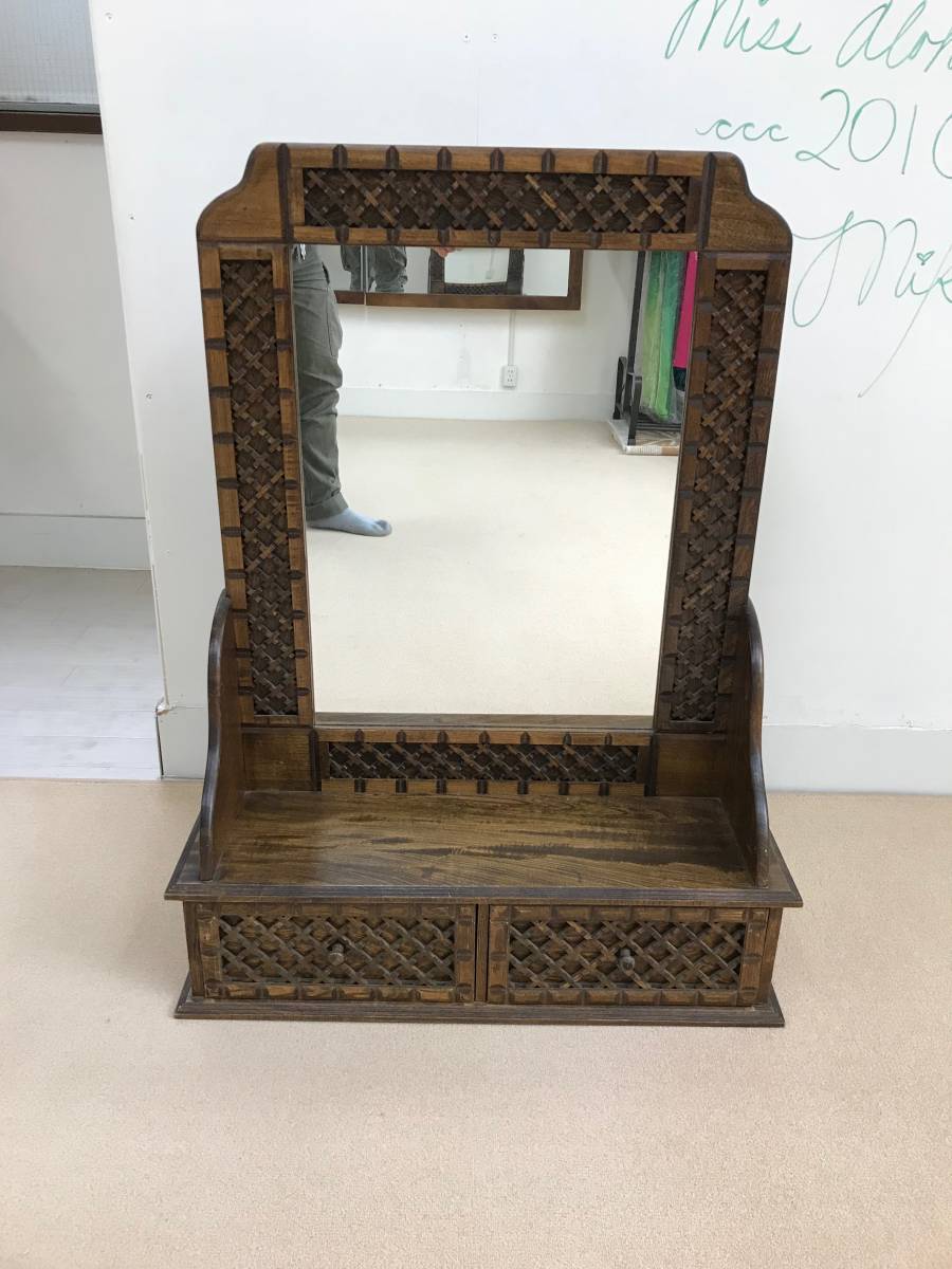  ethnic manner Asian taste dresser Classics tile wooden dresser dresser dresser mirror ... mirror antique style one surface mirror storage equipped 