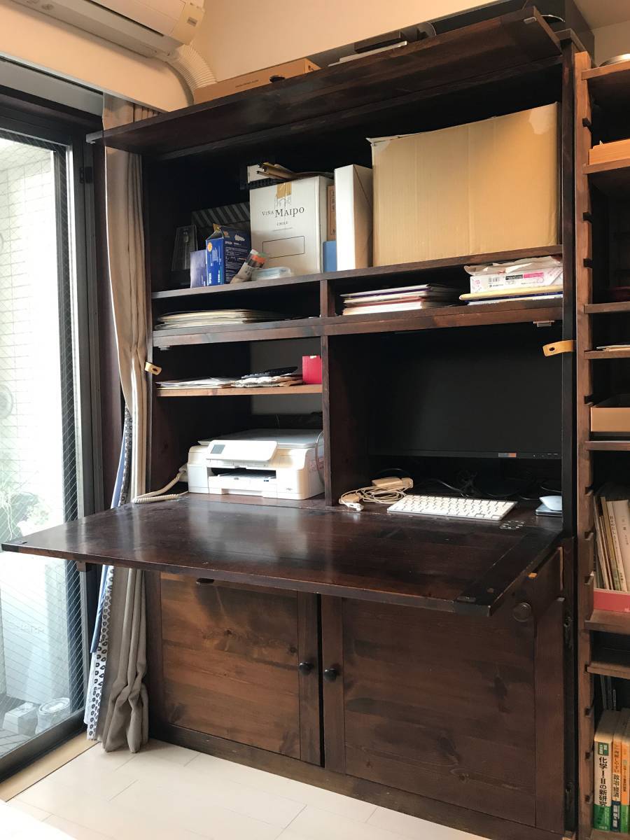  writing desk. office desk. receipt welcome. pine material oil stain finishing. original desk storage. hand made. desk ... table desk. Country 