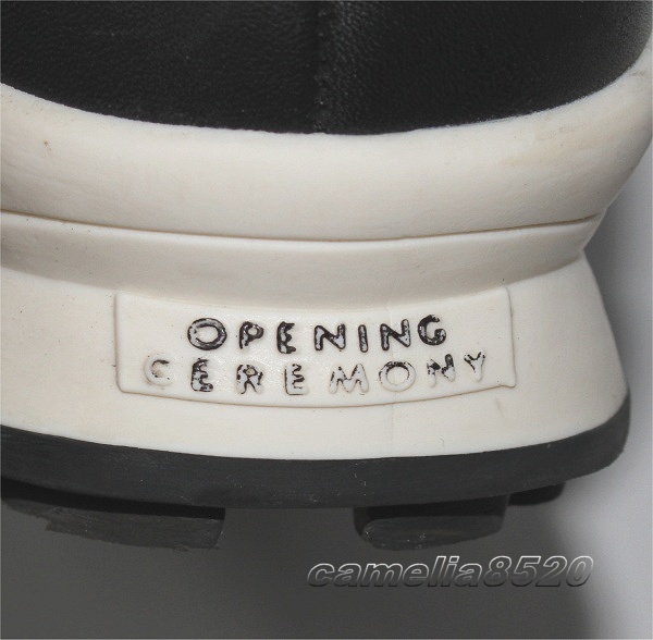 オープニングセレモニー OC sneaker スニーカー ローカット ブラック レザー 39 約25cm ポルトガル製 美品 使用僅か Opening Ceremony_画像3