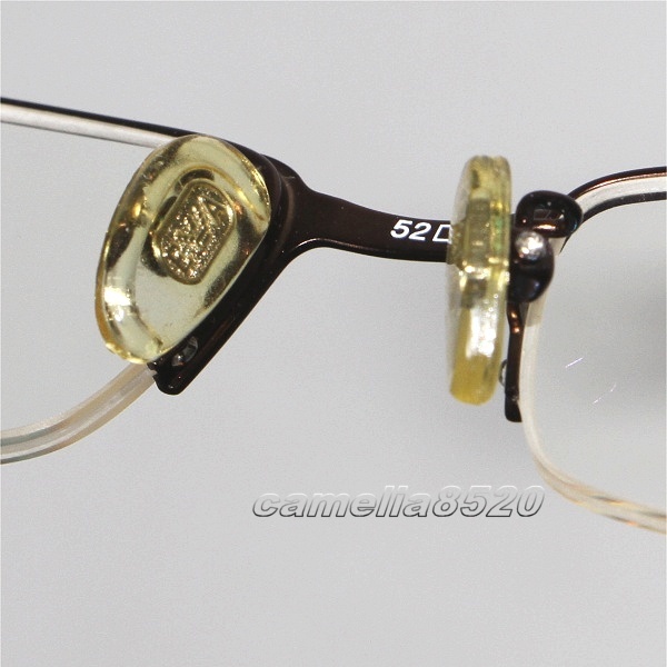 EMPORIO ARMANI　エンポリオ アルマーニ メガネ 眼鏡 ハーフリム EA 9378 CLY 茶色 タル x プラスチック イタリア製 中古 美品 (度入り) _画像3