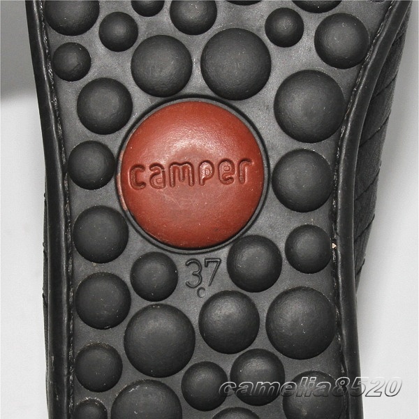 カンペール ペロータス 27205-004 スニーカー レディースシューズ 黒 ブラック レザー 本革 サイズ 37 中古 美品 CAMPER PELOTASの画像4