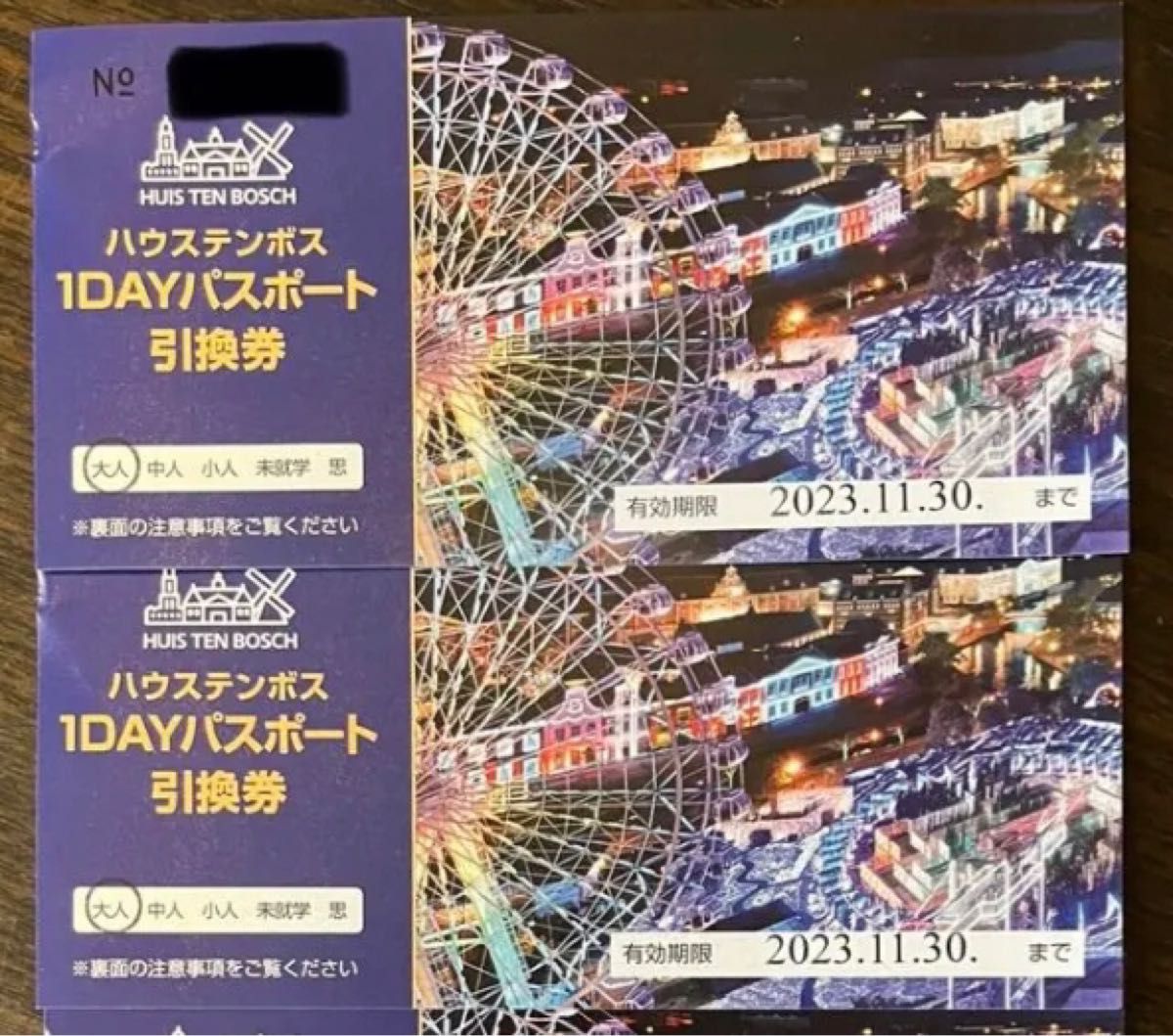 人気を誇る ハウステンボス 1DAYパスポート 引換券 2枚 ペアチケット