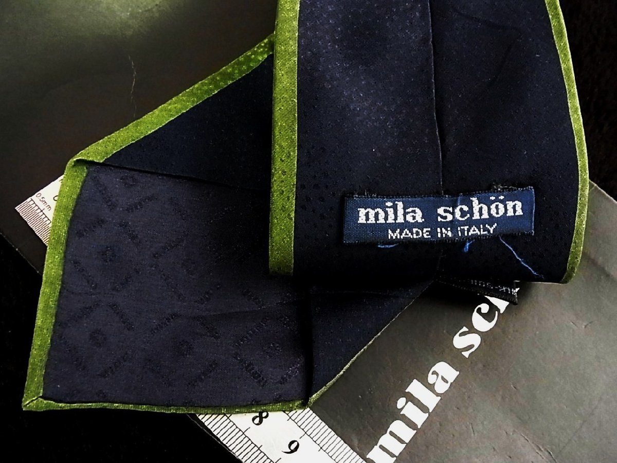 ♪今週の特売980円～♪1250♪状態並品【mila schon】ミラショーン【ペイズリー mロゴ 柄】ネクタイ♪_画像3