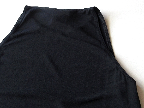  rare France made 90s-00s Vintage agnes b. Agnes B stretch polyester no sleeve pechi coat One-piece 2 black black 