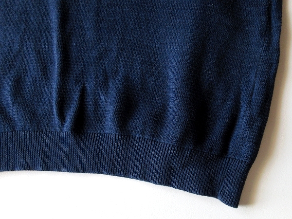 A.P.C. アーペーセー 肩ボタン 猫目釦 半袖 ショートスリーブ コットンニット セーター 藍色 インディゴ_画像6