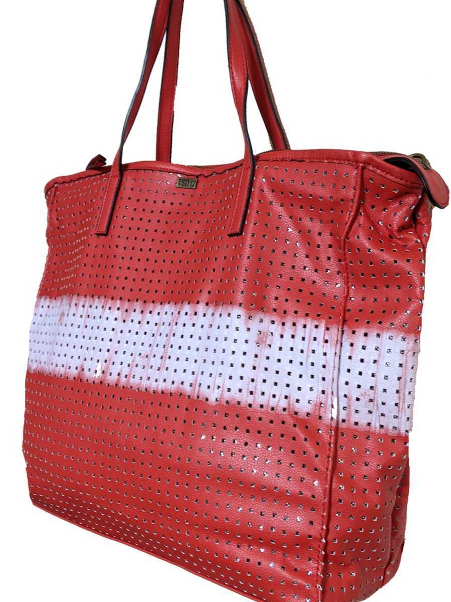 TSD12 RESEARCH Metallic Polka Dots Perforated Square トートバッグ