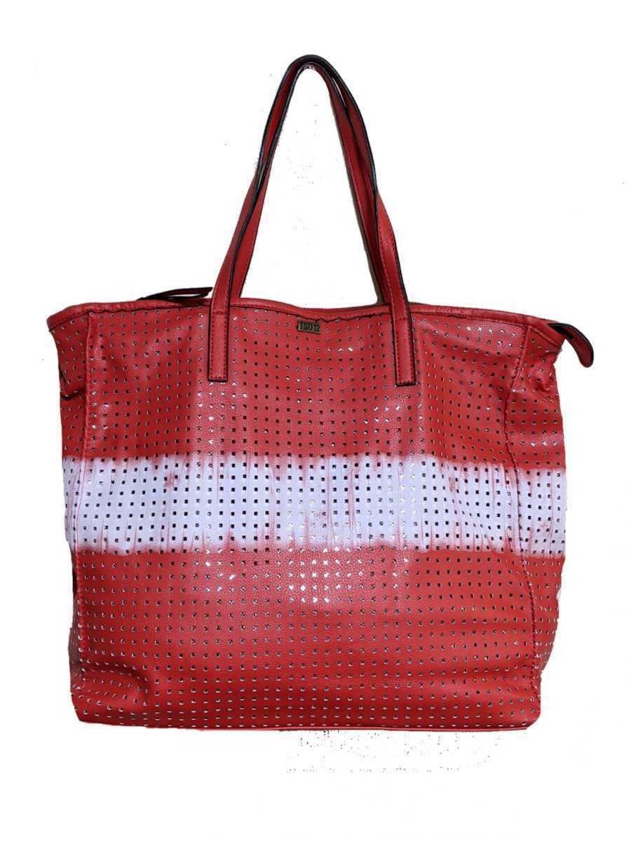 TSD12 RESEARCH Metallic Polka Dots Perforated Square トートバッグ