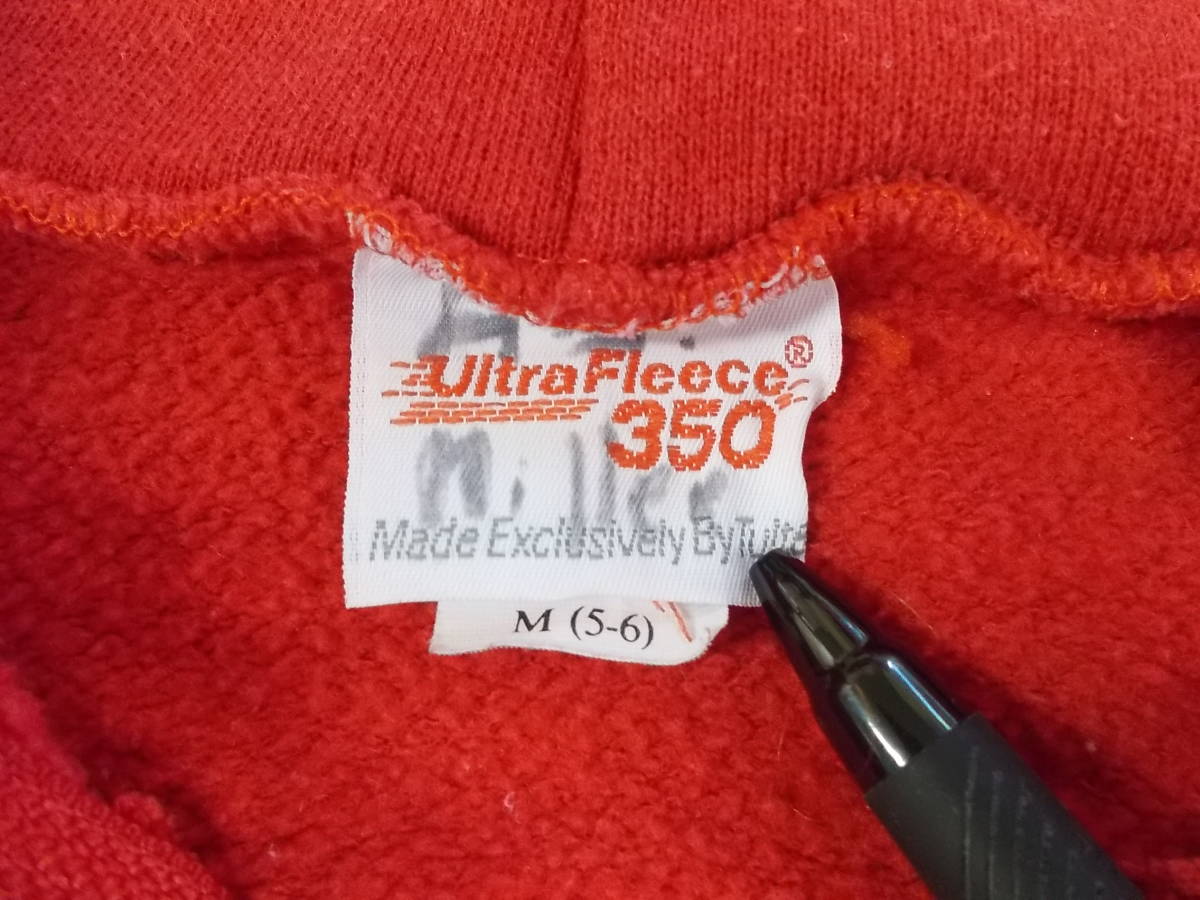 a448◆Ultra Fleece フルジップパーカー◆サイズM 5-6 キッズ 子供 赤色 USA製 ビンテージ アメリカ製 古着 ジップフーディ 5H_画像3