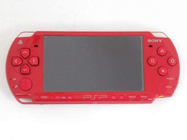 X 11-5 SONY ソニー プレイステーション PSP-2000 DEEP RED 動作確認済 取扱説明書付_画像2