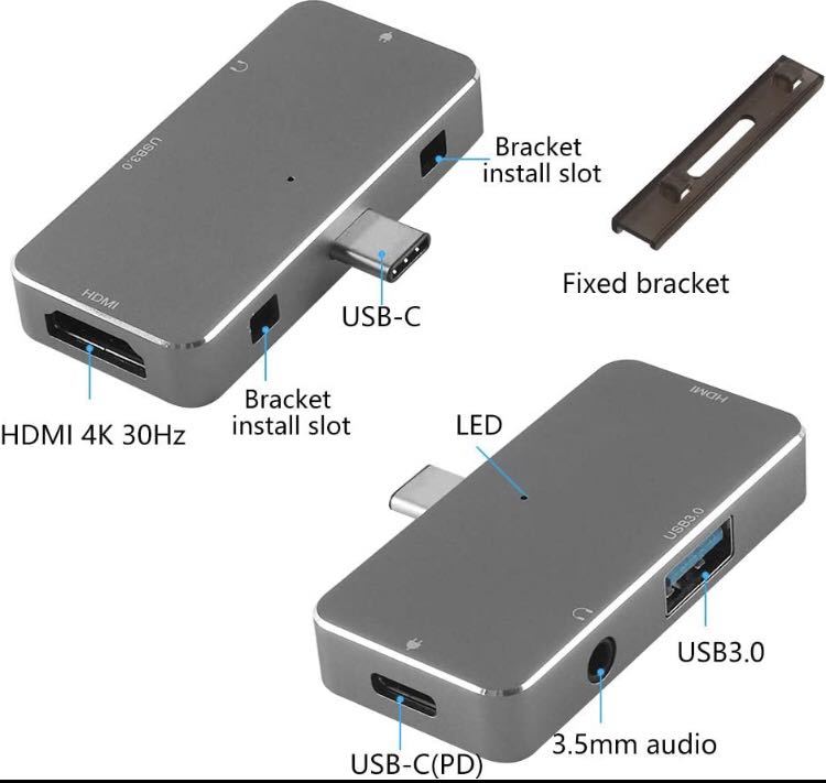 USB Type C hub USBC hub 4in1 conversion adapter 