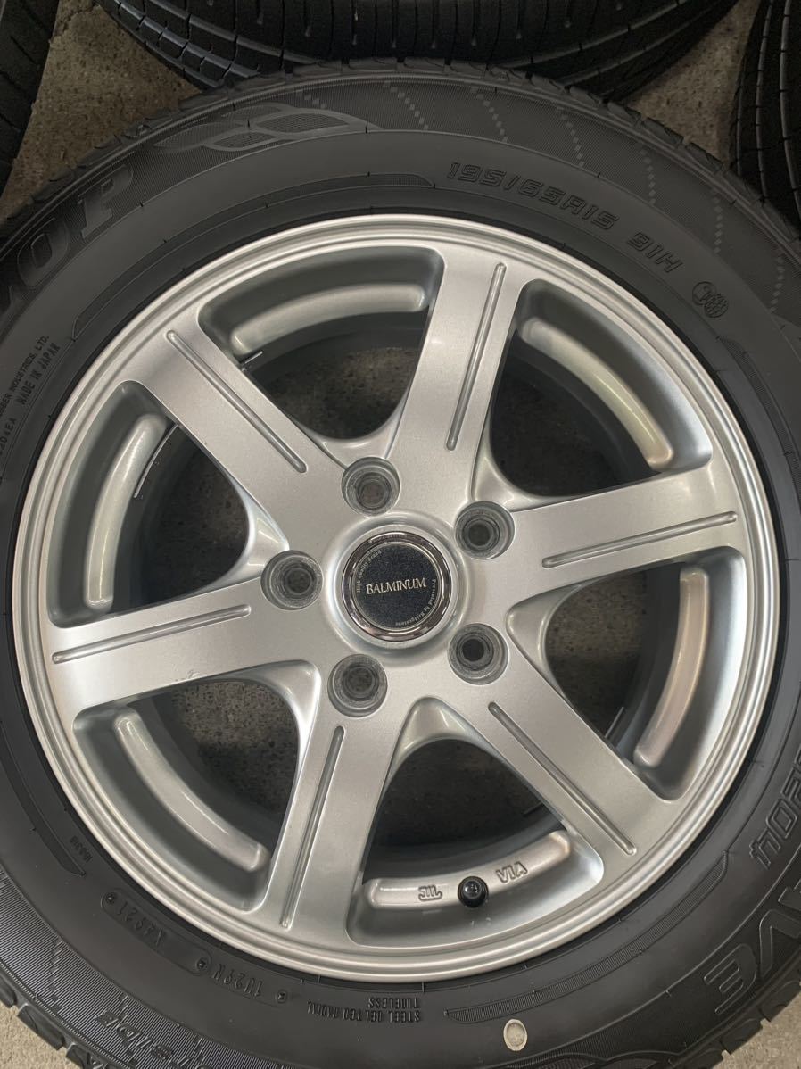 【タイヤ＆ホイールセット】15インチ BALMINUM バルミナ 15×6J+53 ★ 195/65R15 ダンロップ ENASAVE EC204【S15-17】_画像5