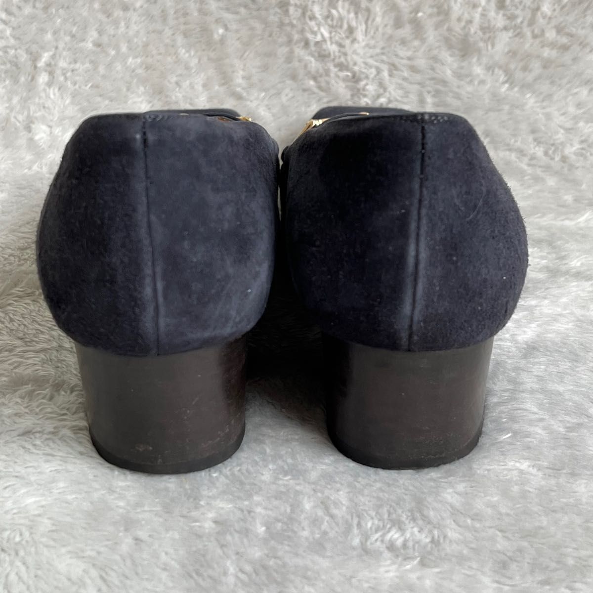【中古・極美品】GUCCI グッチ スエードパンプス ホースビット ゴールド金具 サイズ36 ネイビー