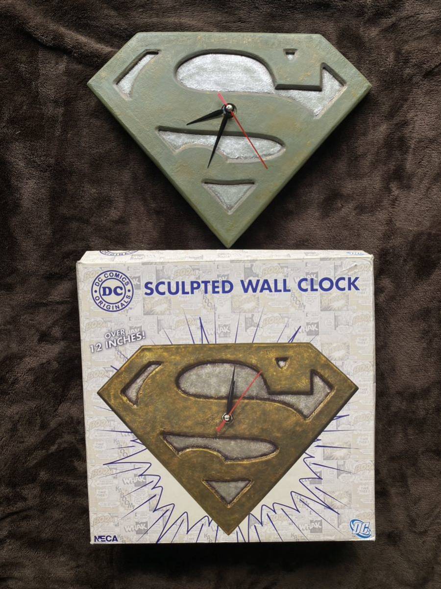 ジャンク品 2008 DC SUPER MAN スーパーマン 壁掛け時計 ウォールクロック 看板 オブジェ アメリカン 雑貨 グッズ 飾り アメコミ NECA_画像1