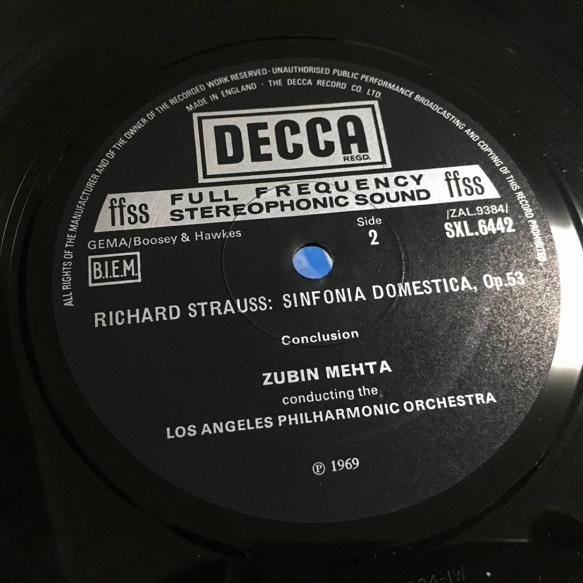 DECCA 英初出　メータ/LAPO リヒャルト=シュトラウス：家庭交響曲 ED4ラベル SXL-6442_画像4