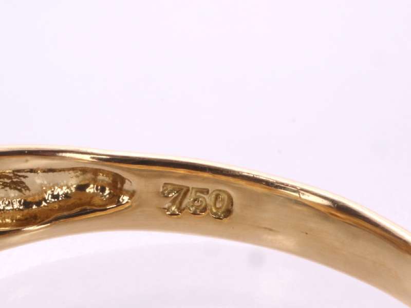  Christian Dior прекрасный товар diamond 1P цветок кольцо 6.5 номер 750 K18YG желтое золото 