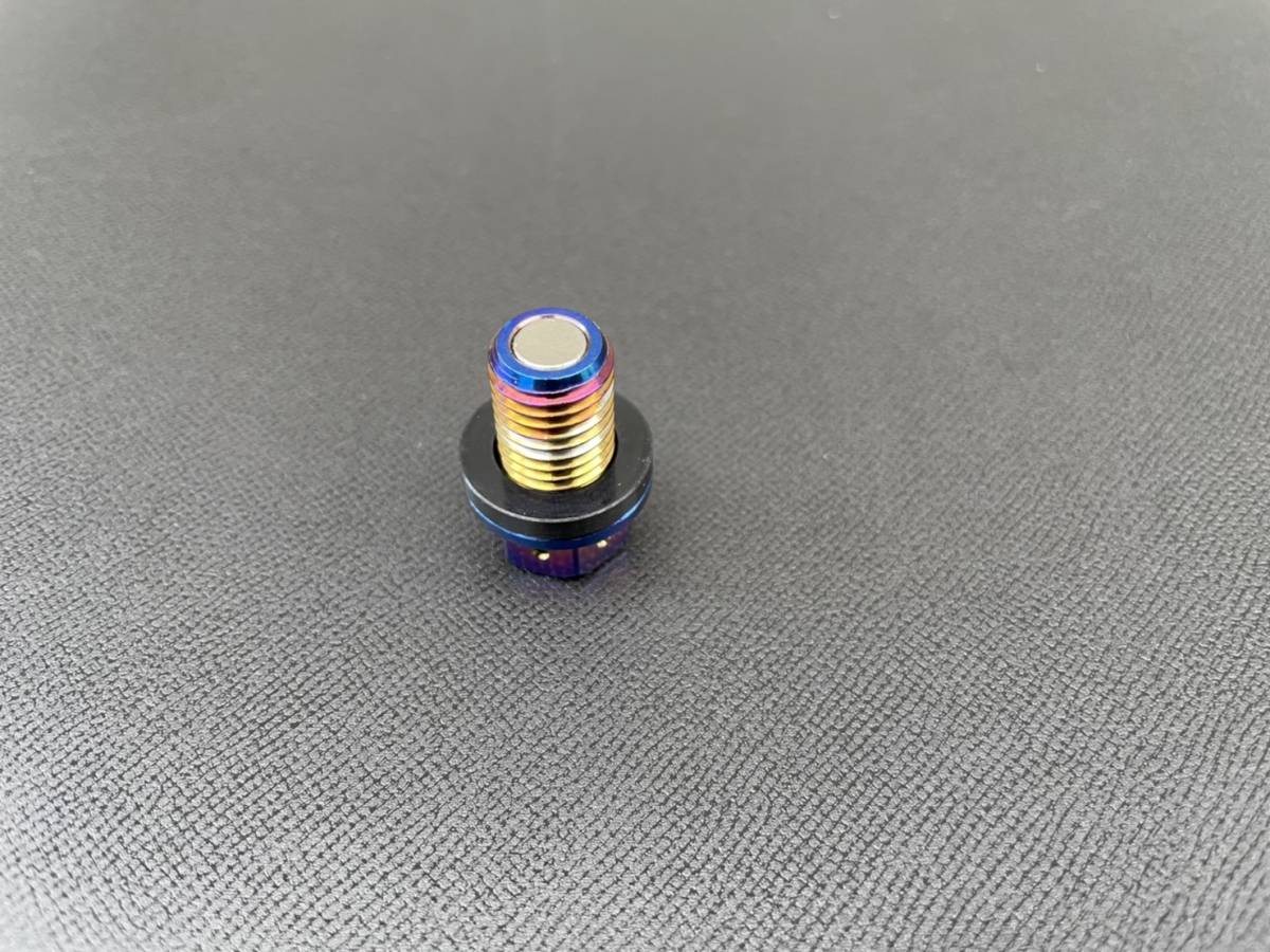 JSM CNC加工SUS PVDチタンコート ブルー マグネット付きドレンボルト M12×17mm P1.5_画像2