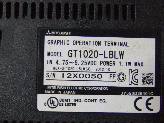 三菱　GOT1000シリーズ　表示器　GY1020　LBLW　RS-422ケーブル付属_画像3