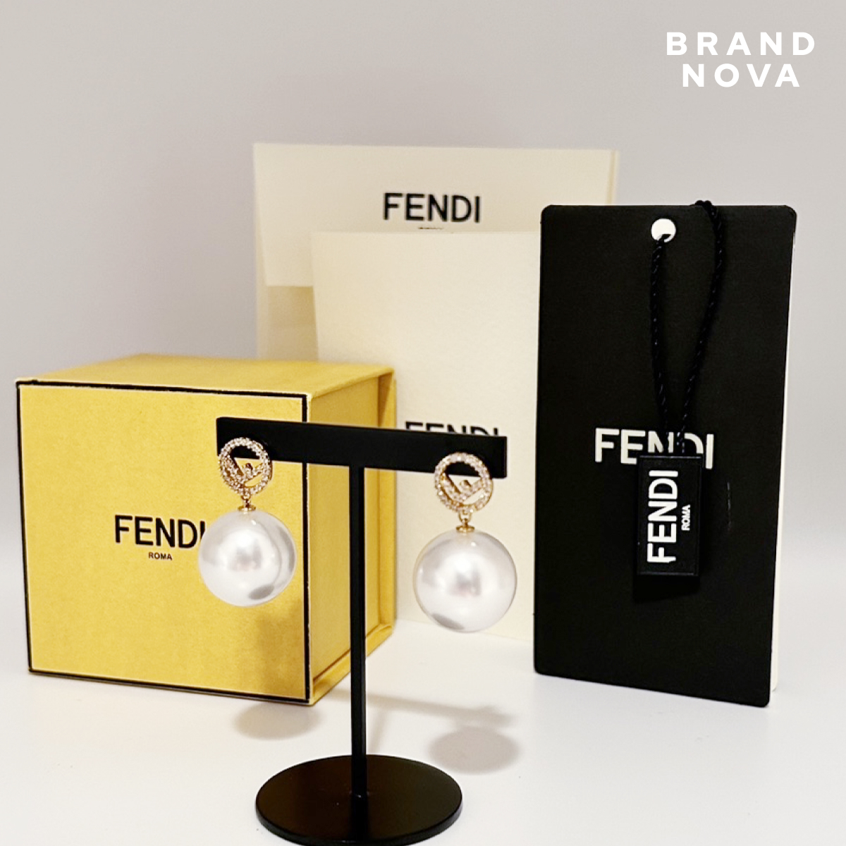 FENDI エフ イズ フェンディ ピアス ゴールド パール F is Fendi 82_画像7