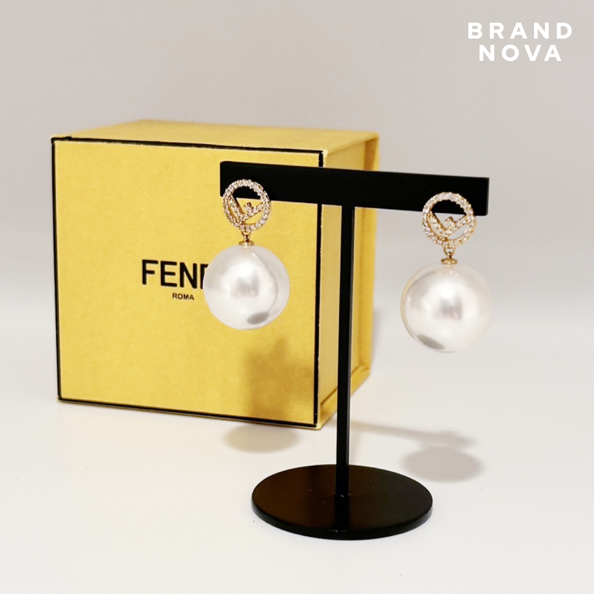 FENDI エフ イズ フェンディ ピアス ゴールド パール F is Fendi 82_画像5