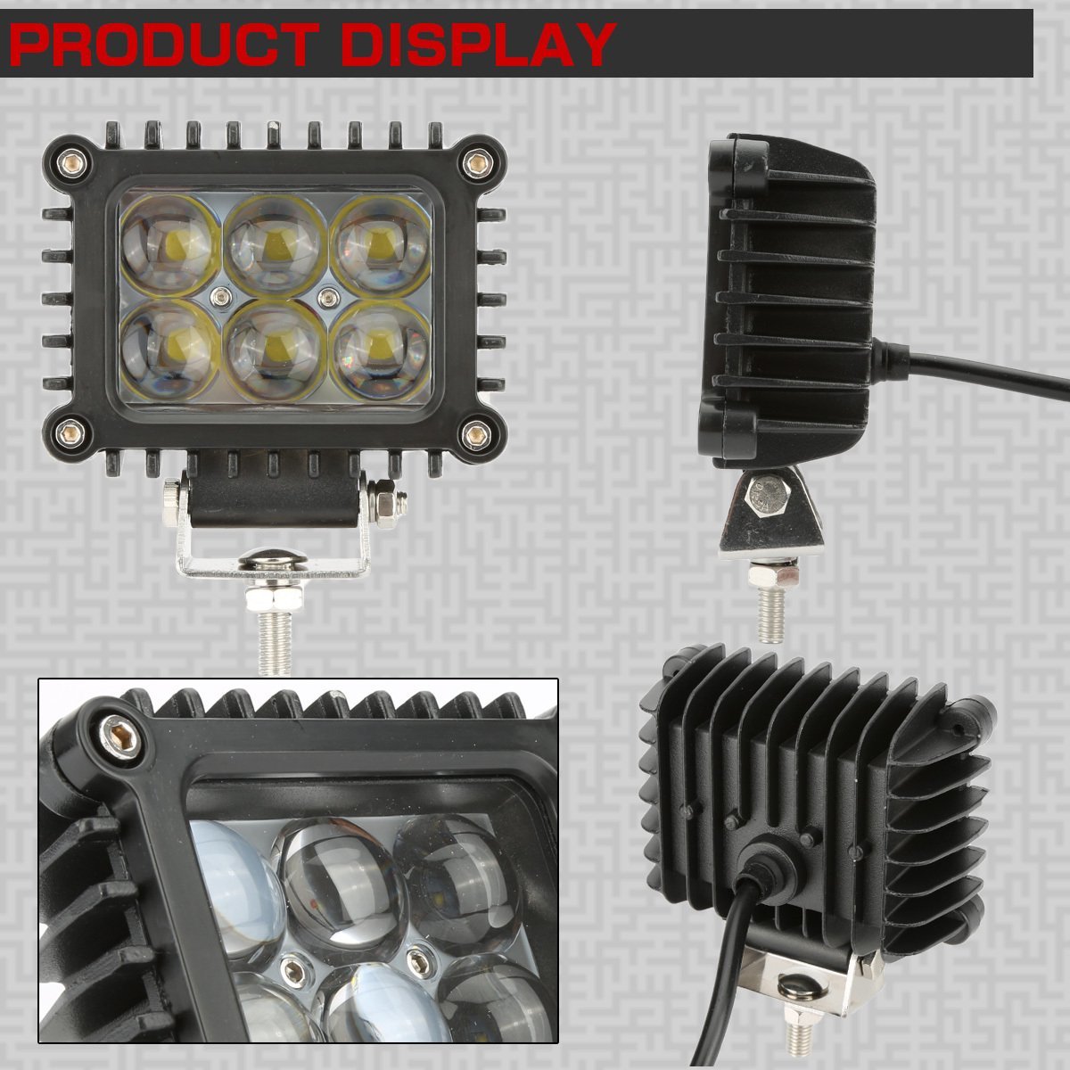 LED 作業灯 30W スポット 6連プロジェクター 薄型 バックランプ 補助灯 ワークライトに 12V/24V 防水 IP67 P-551の画像2