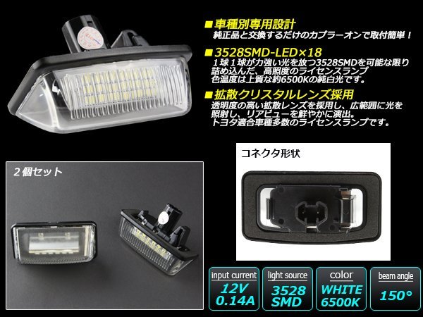 ヴォクシー/ノア 60系70系前期・後期 LEDライセンスランプ R-171_画像2