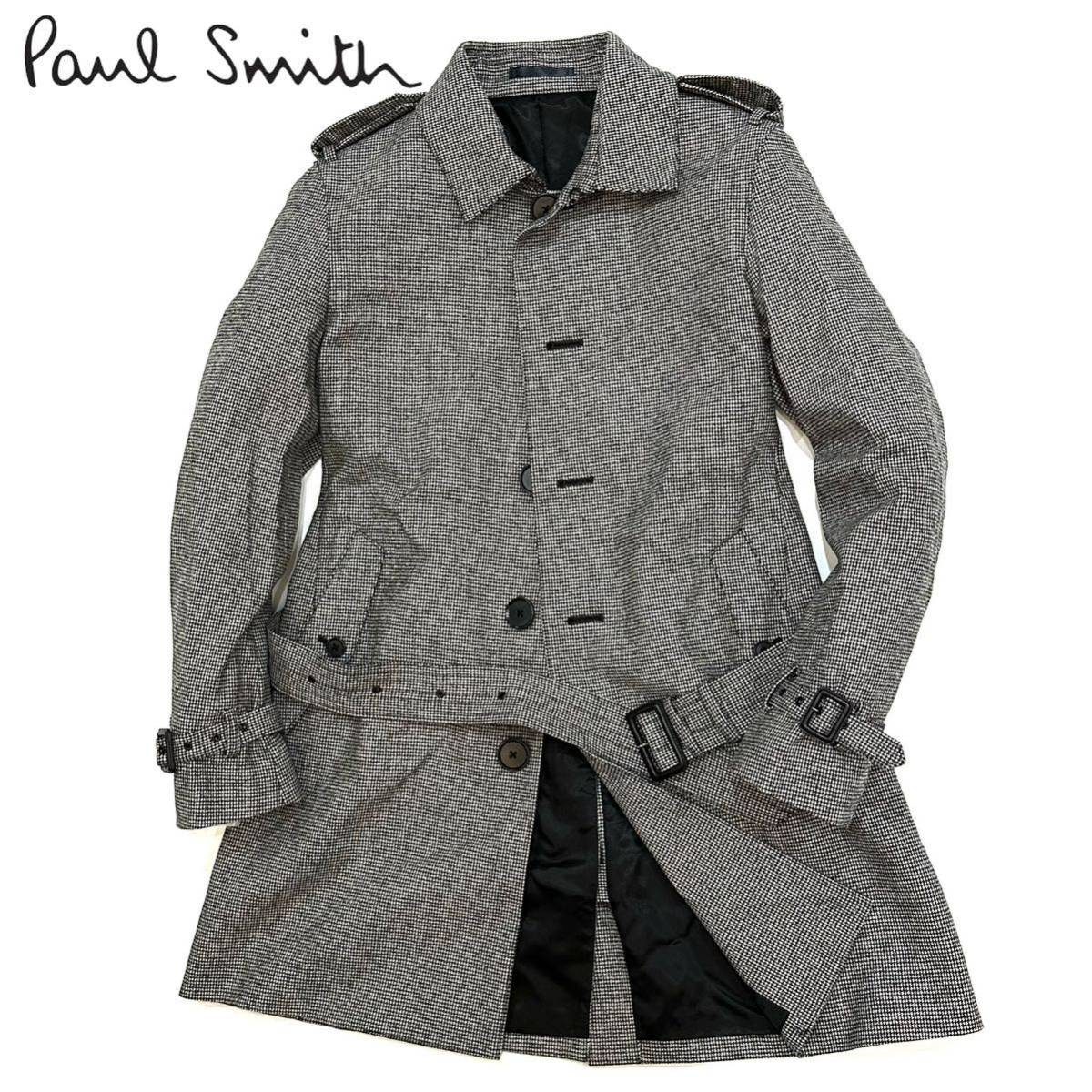 美品!!Paul Smith London ポールスミス 253055トレンチコート(M) 千鳥格子 チェック メンズ スーツ 紳士服_画像1