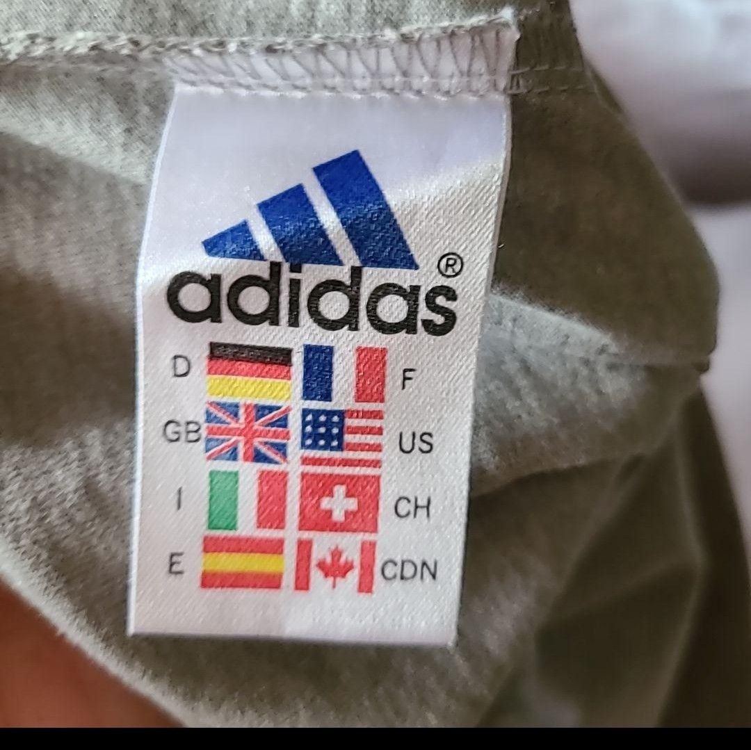90s 90年代 ビンテージ adidas アディダス 万国旗タグ EU シンプル Tシャツ EURO ヨーロッパ 半袖Tシャツ