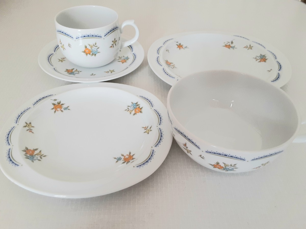 中古】Noritake ノリタケ 千趣会 花柄 カップ&プレート&エッグスタンド