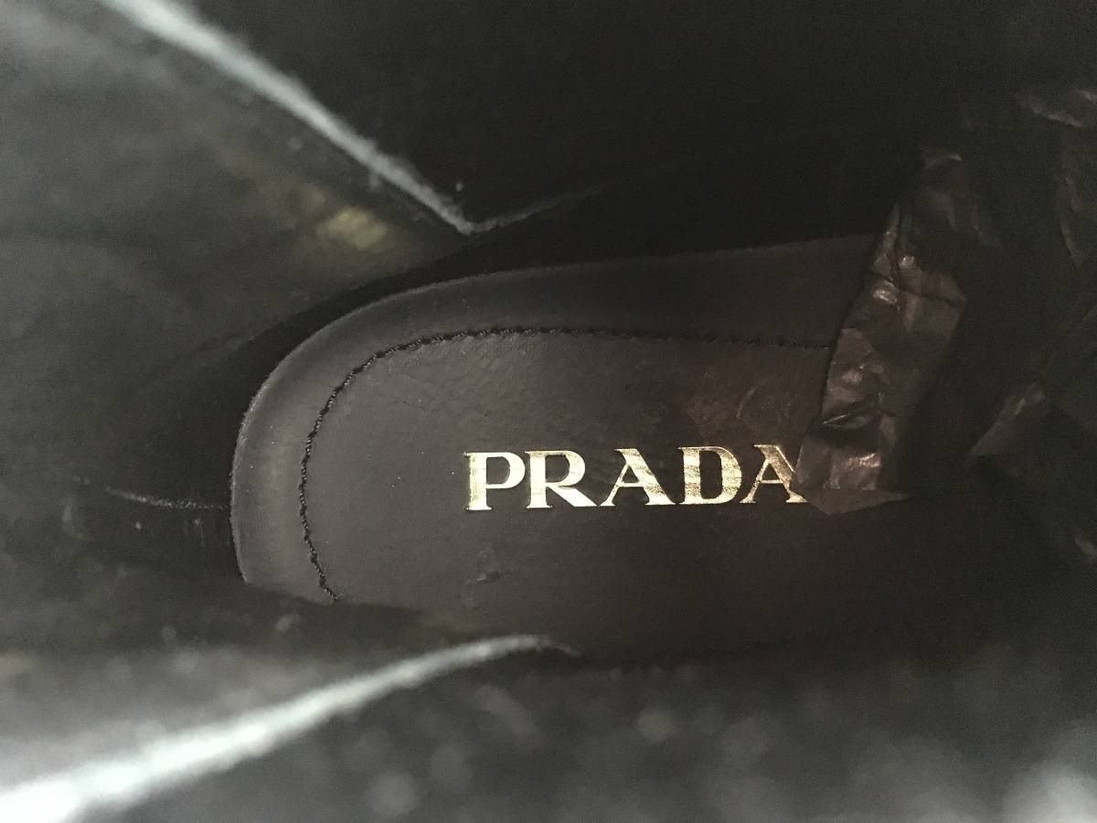 新品 プラダ コレクション サイドゴア レザー ブーツ 10.5 PRADA 革靴
