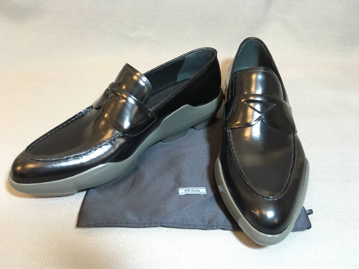 PRADA ラバーコーティングレザーシューズ- PRADA ラバーコーティングレザーシューズ-