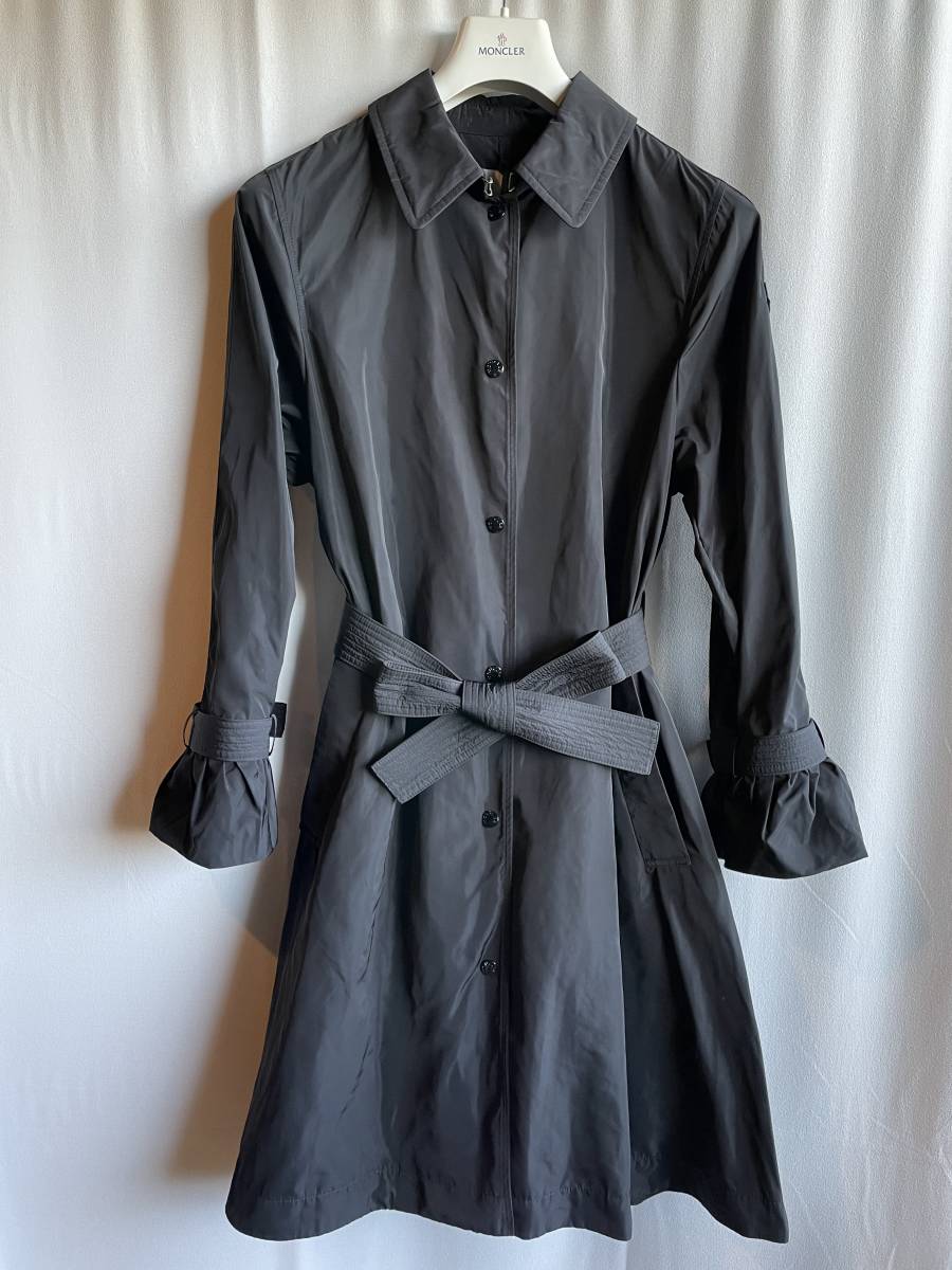 新品 本物 モンクレール NAVIGATORIA コート 3 黒 ブラック Moncler ジャケット ロゴ ワッペン スプリング トレンチ コート_画像1