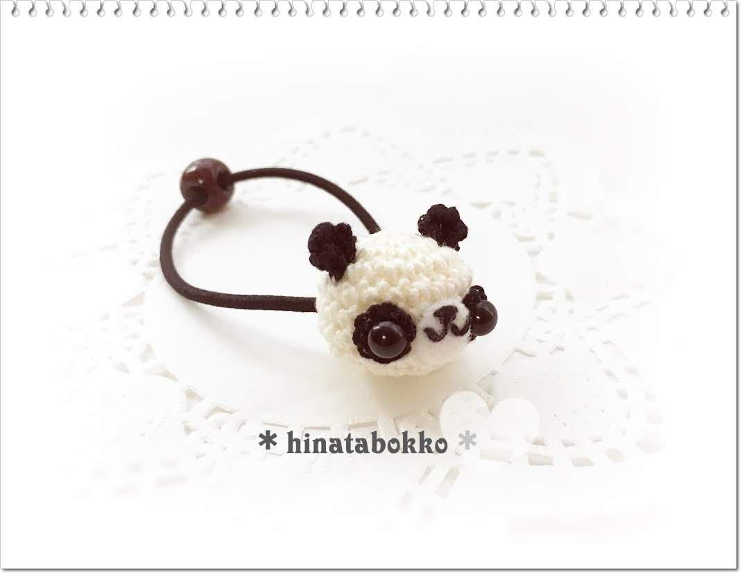  Panda. hair elastic * hand made * braided ...* lacework * Mini size 