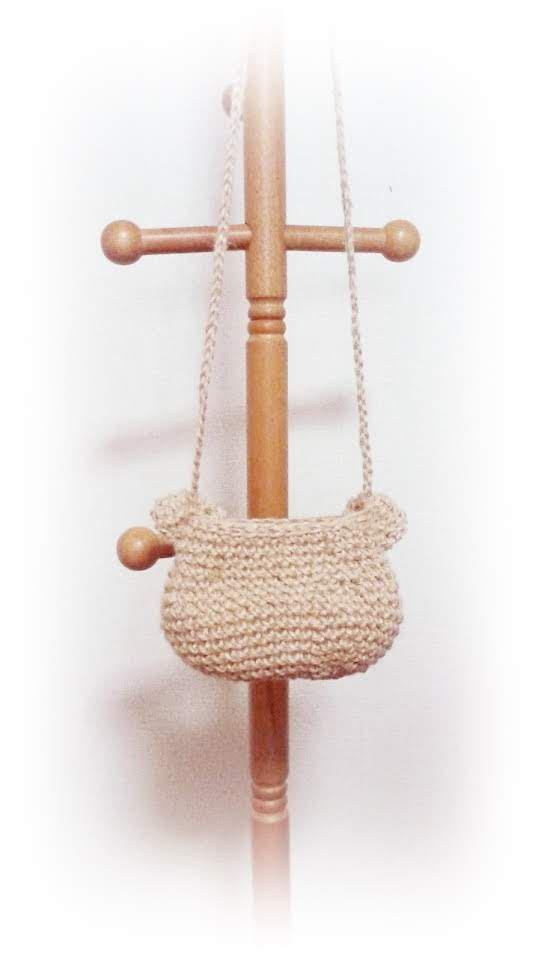  flax string. .. san pochette * accepting an order work * hand made * natural * crochet needle braided 