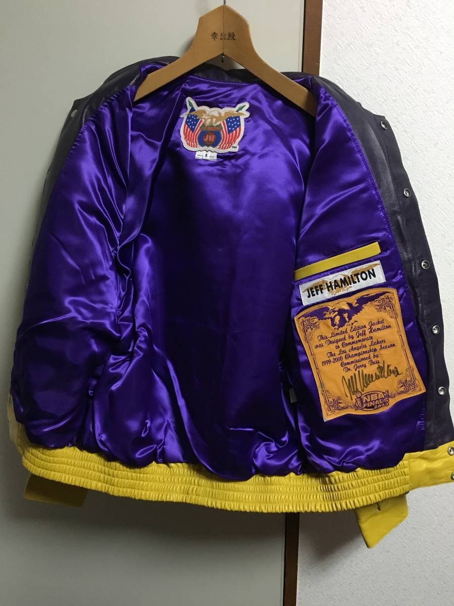 非売品 コレクターズアイテム LAKERS 2000年 優勝記念スタジャン 特注モデル オールレザー KOBE LEBRON コービー レイカーズ