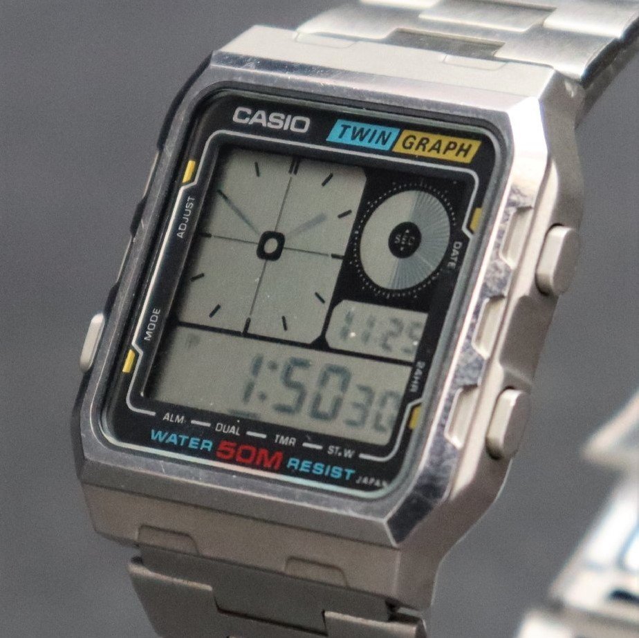 希少 CASIO Twin Graph カシオ ツイングラフ AE-210W クォーツ 希少 CASIO Twin Graph カシオ ツイングラフ AE-210W クォーツ