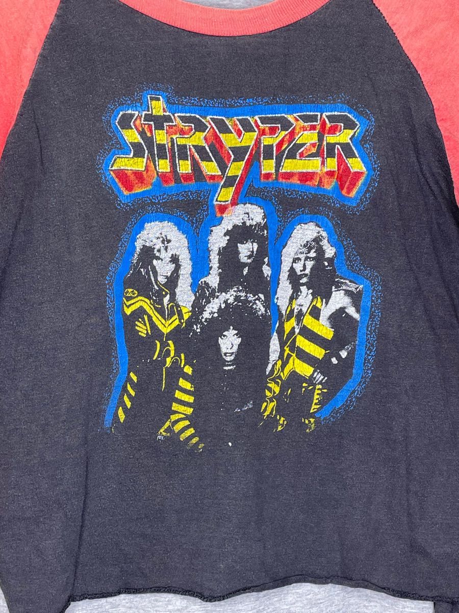 Stryper ストライパー　ラグランスリーブ ビンテージ古着 パキ綿 バンドtシャツ　LAメタル　リメイク　ショート丈クロップド