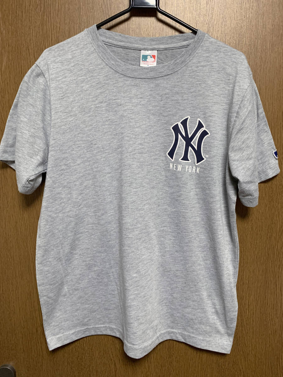 M NY Major League Baseball / ニューヨーヤンキース 半袖Tシャツ グレー MLB メジャーリーグ_画像2